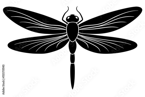 Dragonfly silhouette vector.