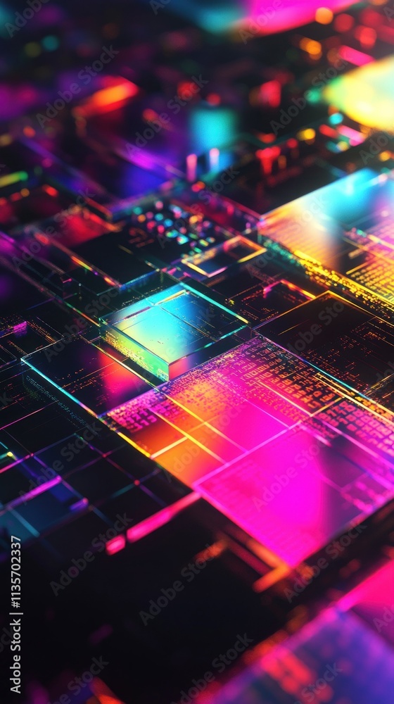 Bright abstract tech wallpaper holographic panel rainbow color gradation background vertical AI generated image Bright abstract tech wallpaper holographic panel rainbow color gradation background vertical AI generated image