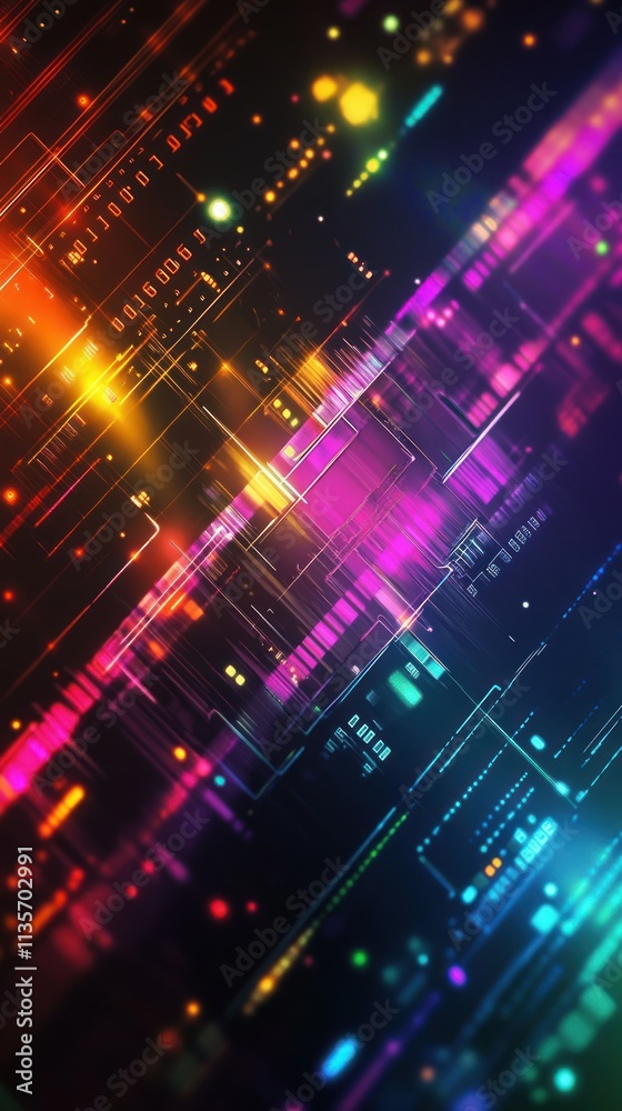 Bright abstract tech wallpaper holographic panel rainbow color gradation background vertical AI generated image Bright abstract tech wallpaper holographic panel rainbow color gradation background vertical AI generated image