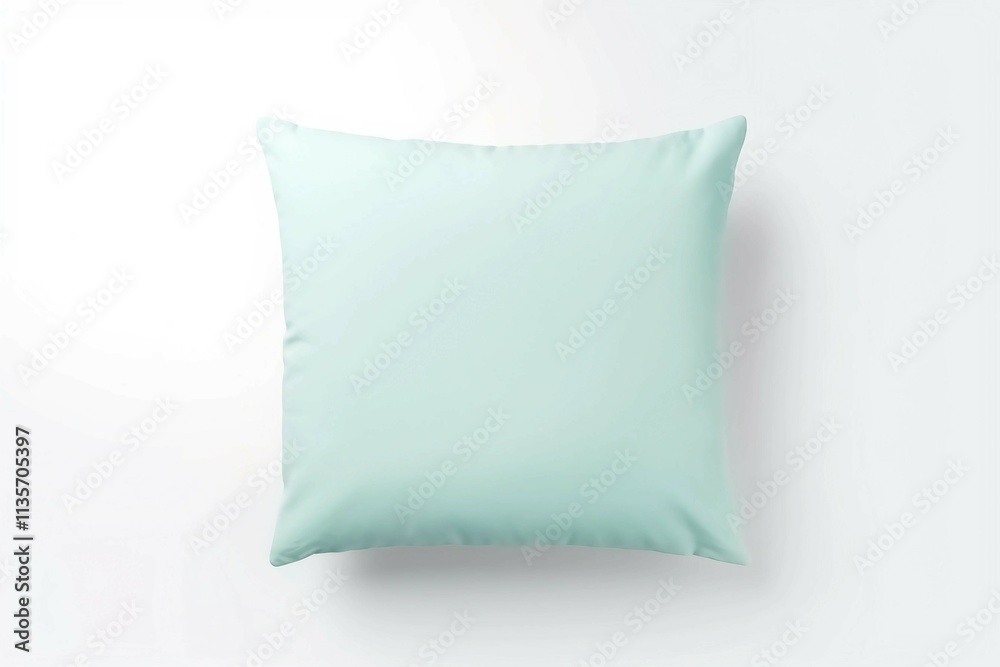 Light Blue Pillow , Isolated white background, flat lay Light Blue Pillow , Isolated white background, flat lay