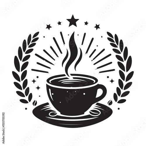 Coffee cup silhouette icon, tea cup logo, symbols vector illustration silhouette image template.eps 10.