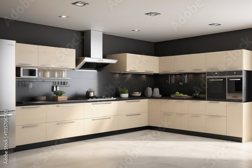 Contemporary Modular Ebony Parallel Kitchen Design