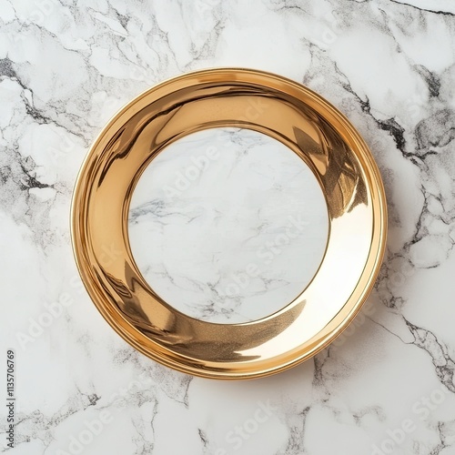 Gold Plate Mockup on Marble