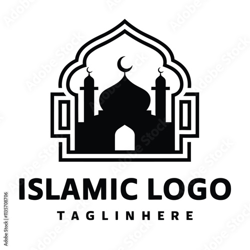 Islamic Mosque Logo silhouette Vector