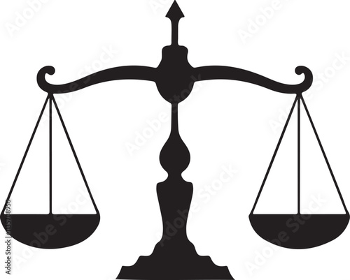 scales of justice vector, Scales icon silhouette vector