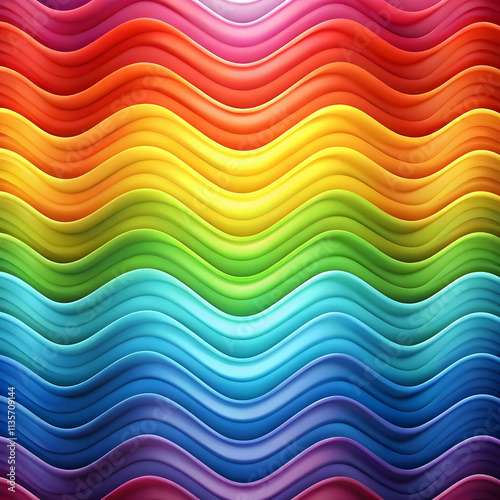Soft, flowing waves in a vibrant rainbow gradient, transitioning smoothly