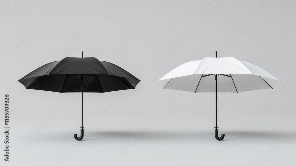 Obraz premium black and white umbrella isolated on white