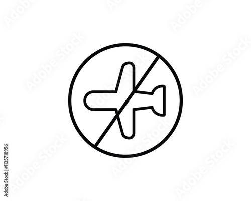 No flight icon vector symbol design illustration.