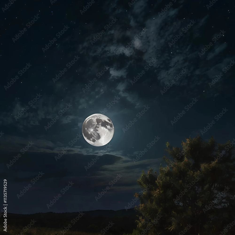 Fototapeta premium Moon at night illustration Design