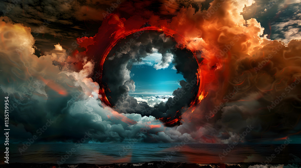 Fototapeta premium Quantum Horror: The Gateway of Chaotic Dimensions