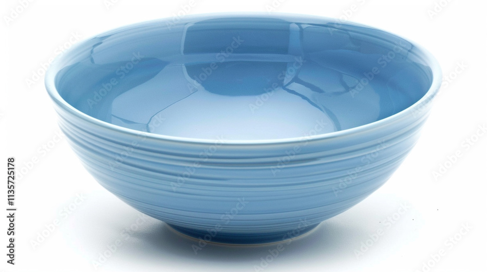 Blue ceramic bowl on a white background Blue ceramic bowl on a white background