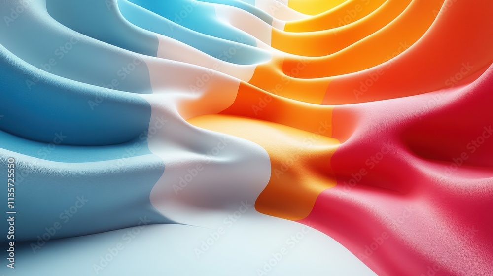 Obraz premium colorful curved lines 3d rende