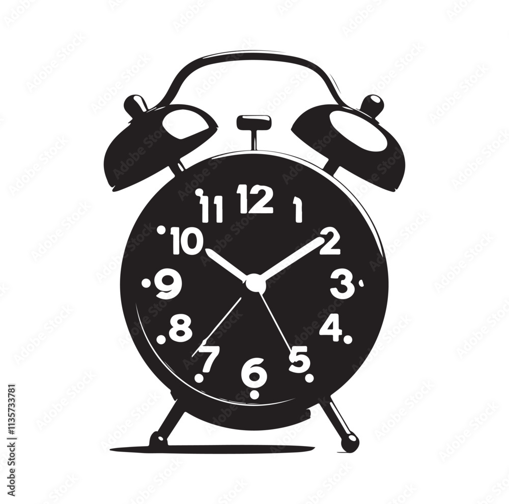 alarm clock silhouette vector illustration alarm clock silhouette vector illustration
