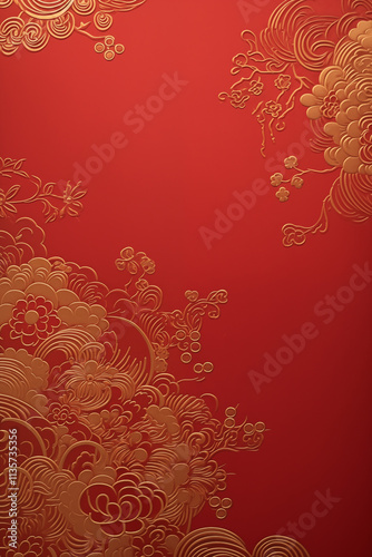 Red and gold Chinese Lunar New Year canvas abstract textured backdrop background concept