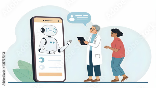 Patient Interaction with AI Chatbot for Medical Advice on Smartphone - AI Accessibility in Healthcare Image