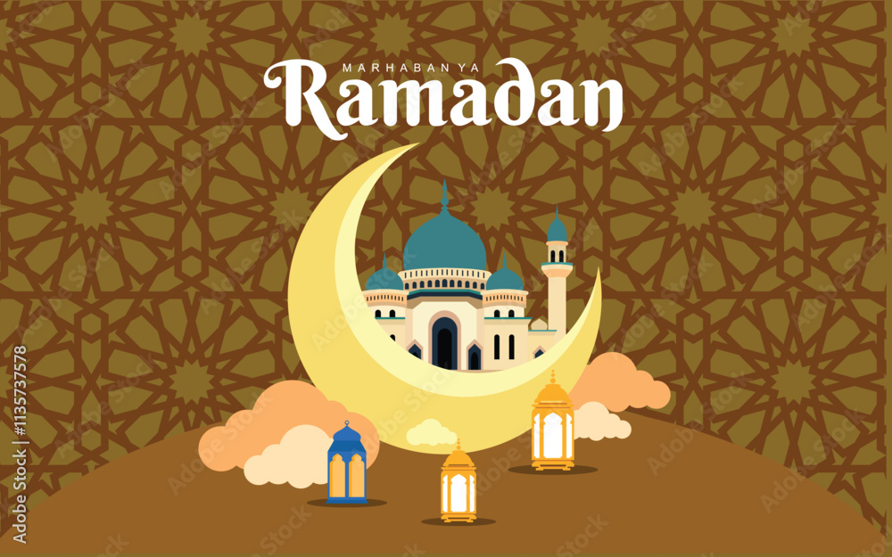 Naklejka premium gold theme ramadhan kareem.eps