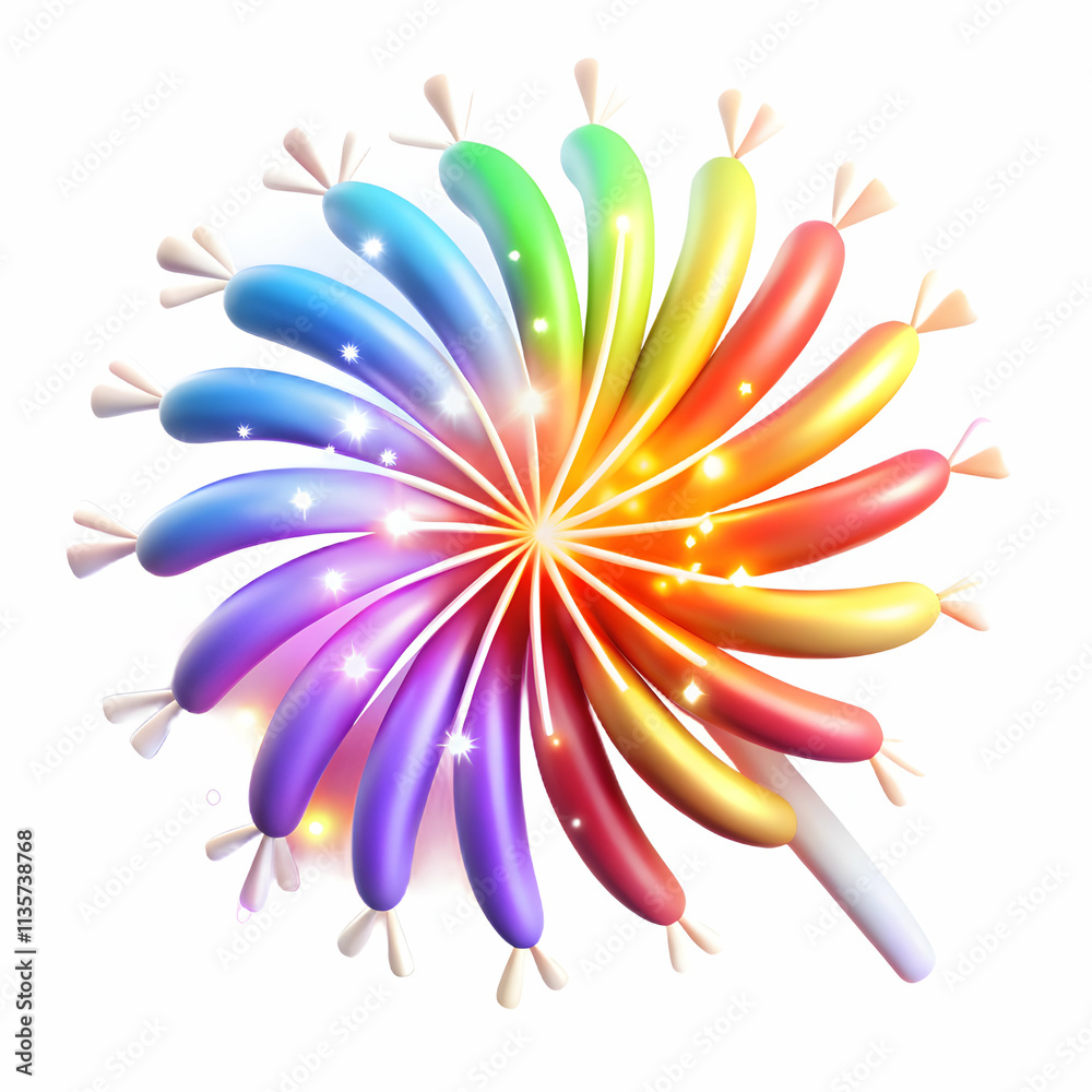 Fototapeta premium Dynamic Bokeh of Colorful Sparklers Creating Spiral Patterns with Ample Copy Space for Text or Branding