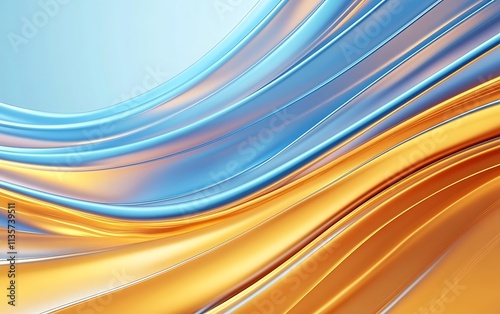 Flowing curve lines background, 3d rendering, Generative Ai