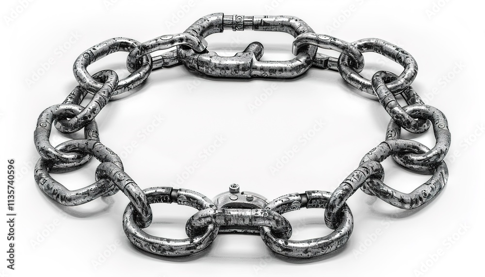 Fototapeta premium One continuous line drawing of closed handcuffs