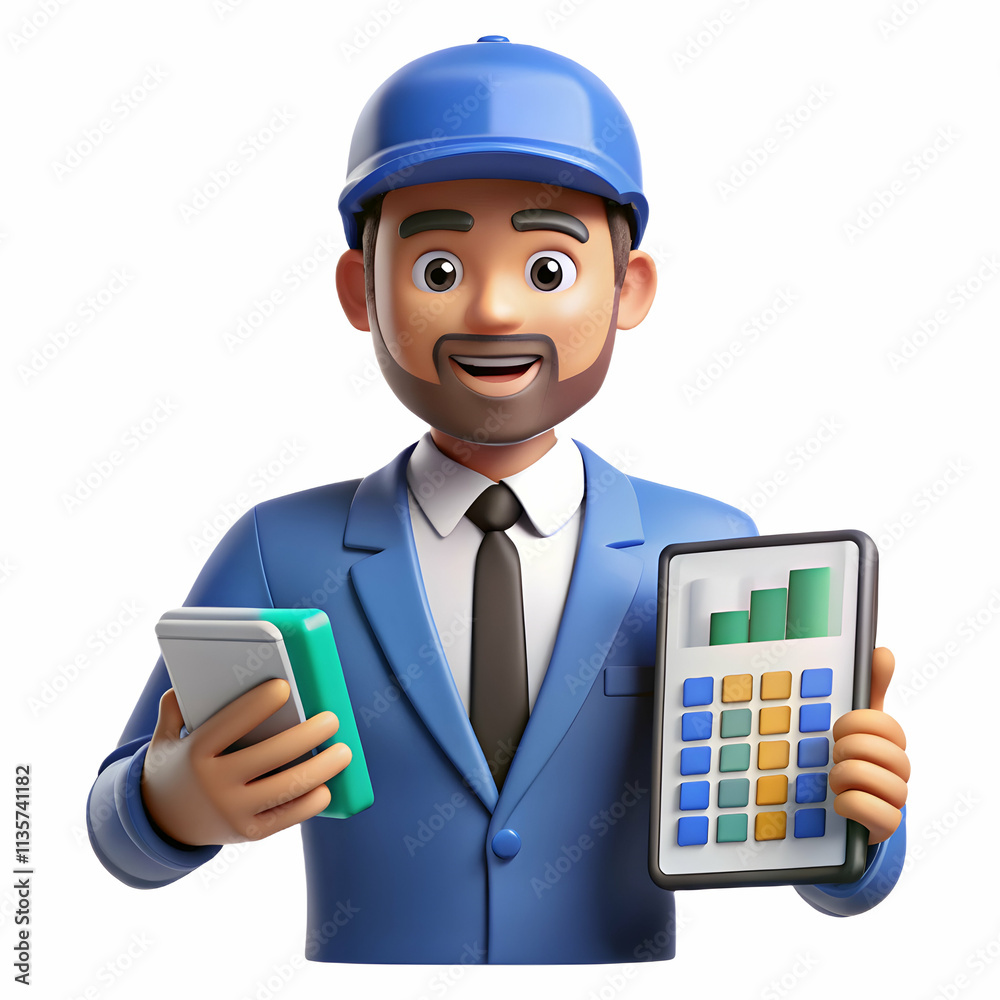 Close-Up Portrait of Logistics Manager Analyzing Financial Documents and Calculator in Stock Photo for Cost Management Close-Up Portrait of Logistics Manager Analyzing Financial Documents and Calculator in Stock Photo for Cost Management