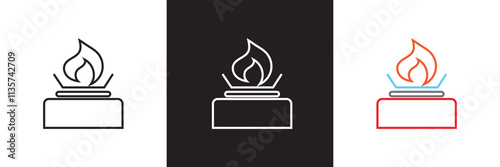 Gas stove icon. Vector illustration. isolated on white and black background. EPS 10