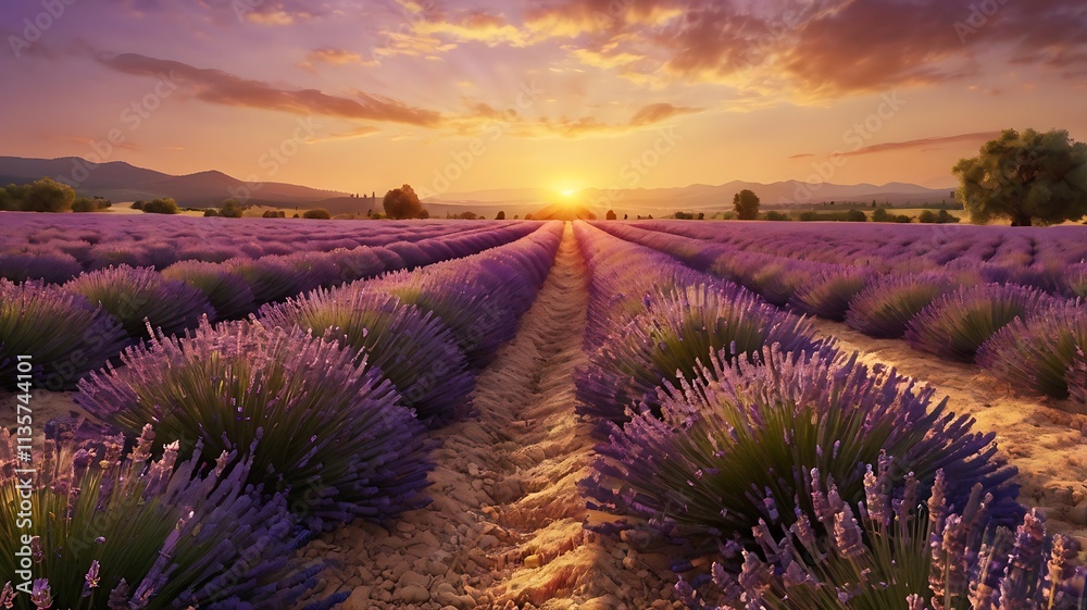lavender field at sunset lavender field at sunset
