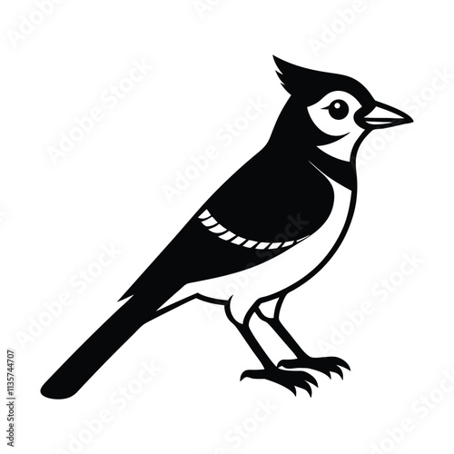 Blue Jay Bird Vector Silhouette