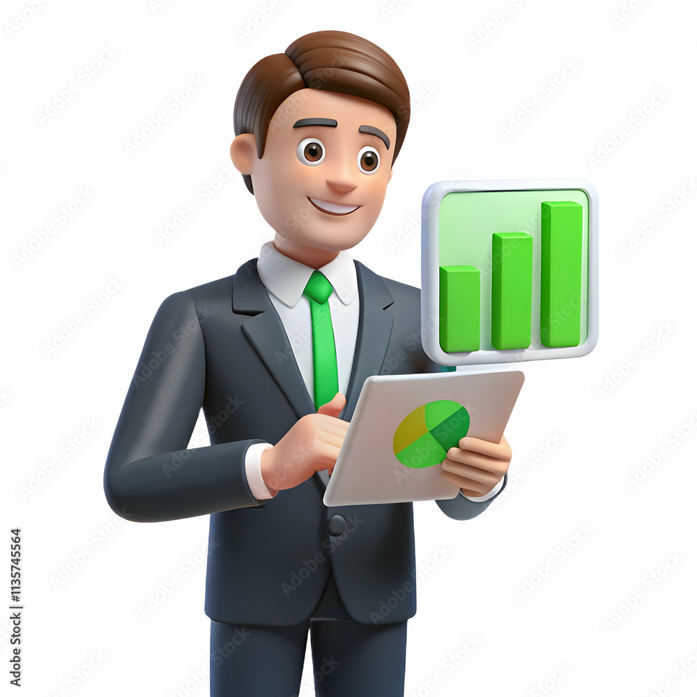 Businessman Tablet Green Analytics Environmental Data Digital Tools Company Sustainability Monitoring Businessman Tablet Green Analytics Environmental Data Digital Tools Company Sustainability Monitoring