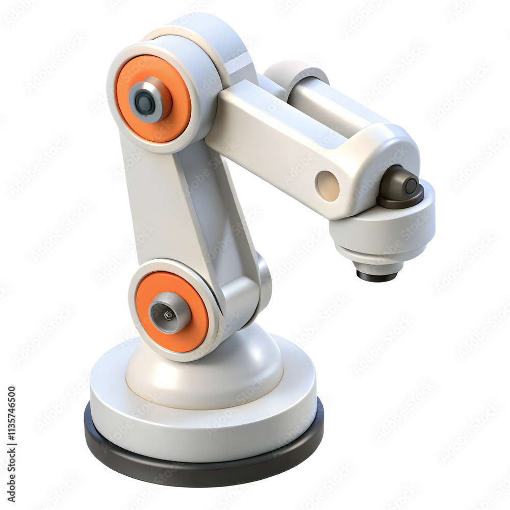 Hovering Robotic Arm Concept: Graceful Automation in Manufacturing Processes - Isolated Robot Technology in Stock Photo Hovering Robotic Arm Concept: Graceful Automation in Manufacturing Processes - Isolated Robot Technology in Stock Photo