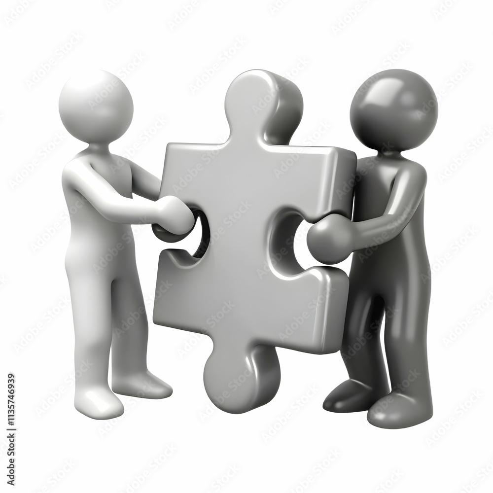 Monochrome Team Silhouettes Solving Puzzle Isolated on White Background Symbolizing Unity and Team Cohesion Monochrome Team Silhouettes Solving Puzzle Isolated on White Background Symbolizing Unity and Team Cohesion
