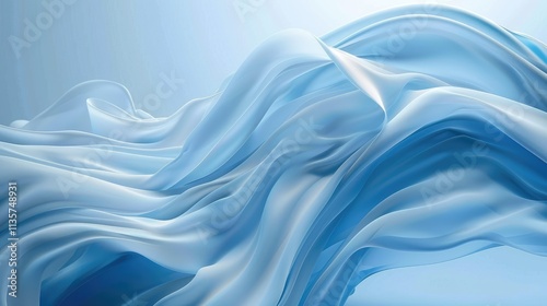 Abstract blue background with smooth lines creating a sense of depth and movement