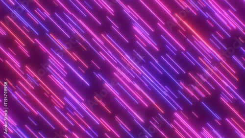 Futuristic Ultraviolet Neon Glow Trails Crossing Diagonal Directions - Abstract Background Texture