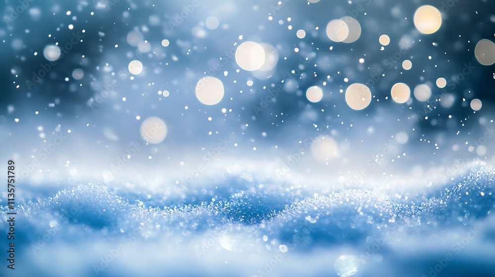 Light blue background with bokeh lights color Light blue background with bokeh lights color