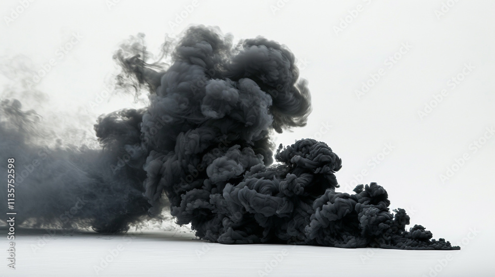 black smoke isolated on white background black smoke isolated on white background