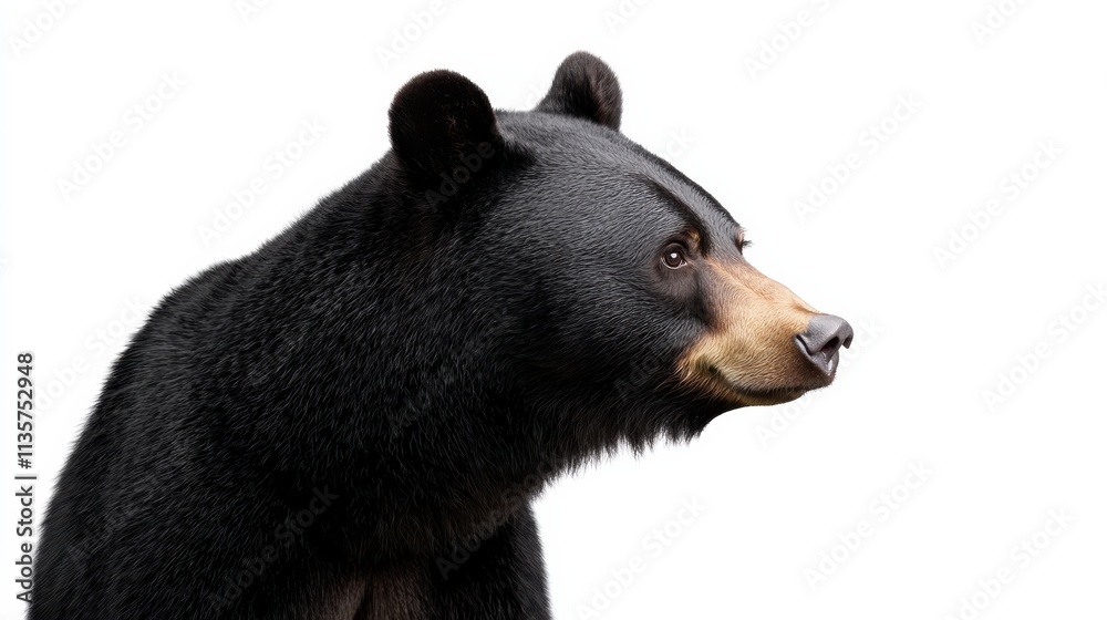 Fototapeta premium A black bear standing tall and looking forward.