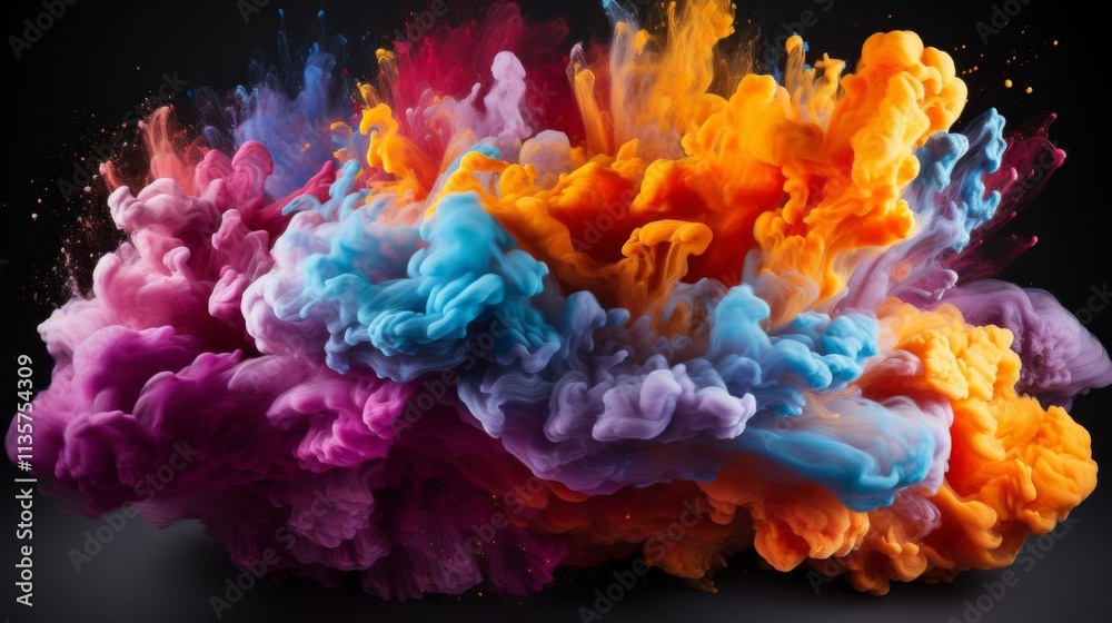 Fototapeta premium A colorful explosion of smoke and fire