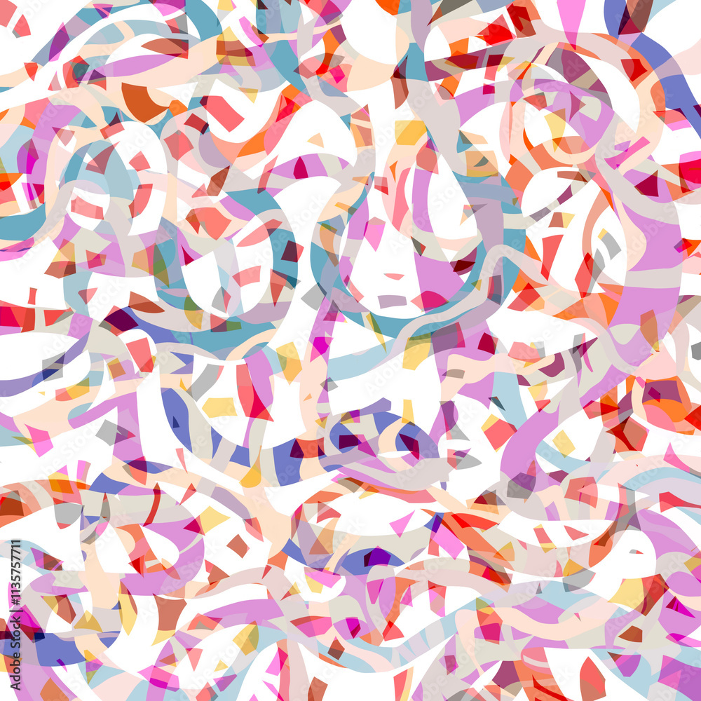 Obraz premium Light pastel colorful wavy lines graphic pattern Abstract geometric swirl marble layered background
