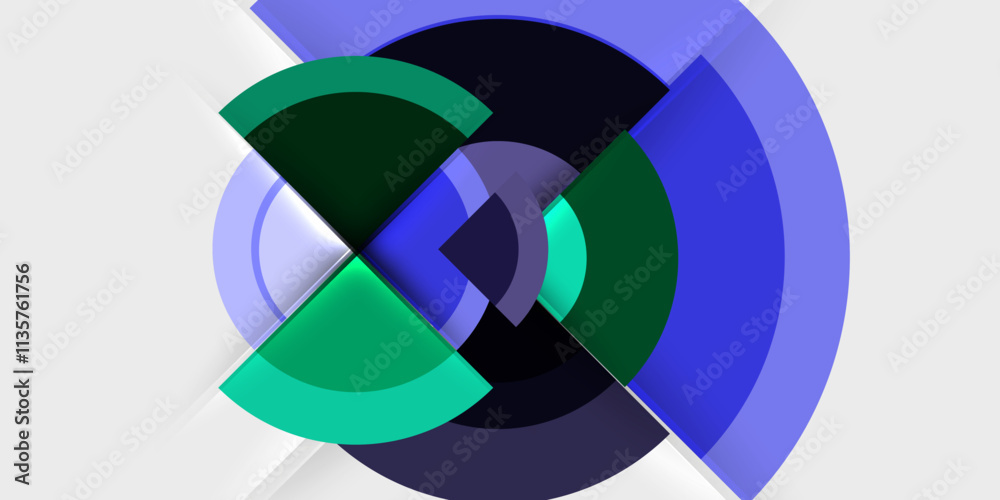Obraz premium Techno circles and semi circles. Vector Illustration For Wallpaper, Banner, Background, Card, Book Illustration, landing page