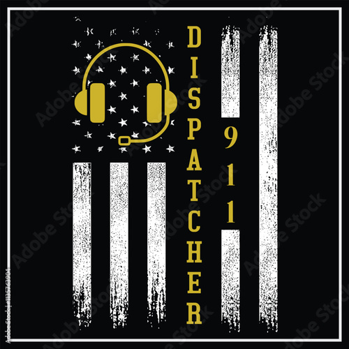 Thin Gold Line Flag American USA Patriotic 911 Dispatcher T-Shirt, Gift For Dispatcher Shirt