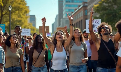 crowd of people in the city photo