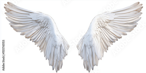 wings isolated on white background, premium illustration of wings photo