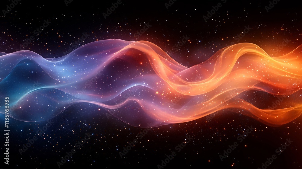 Cosmic Nebula Wave with Vibrant Cascading Colors in the Universe Cosmic Nebula Wave with Vibrant Cascading Colors in the Universe