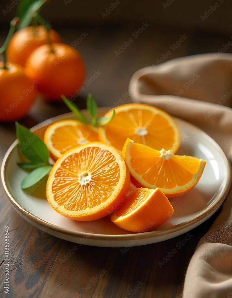 orange on a plate orange on a plate