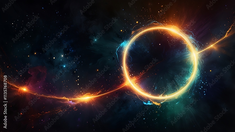 Obraz premium High-energy antimatter abstract design with dynamic light effects and contrasting shadows in a cosmic palette