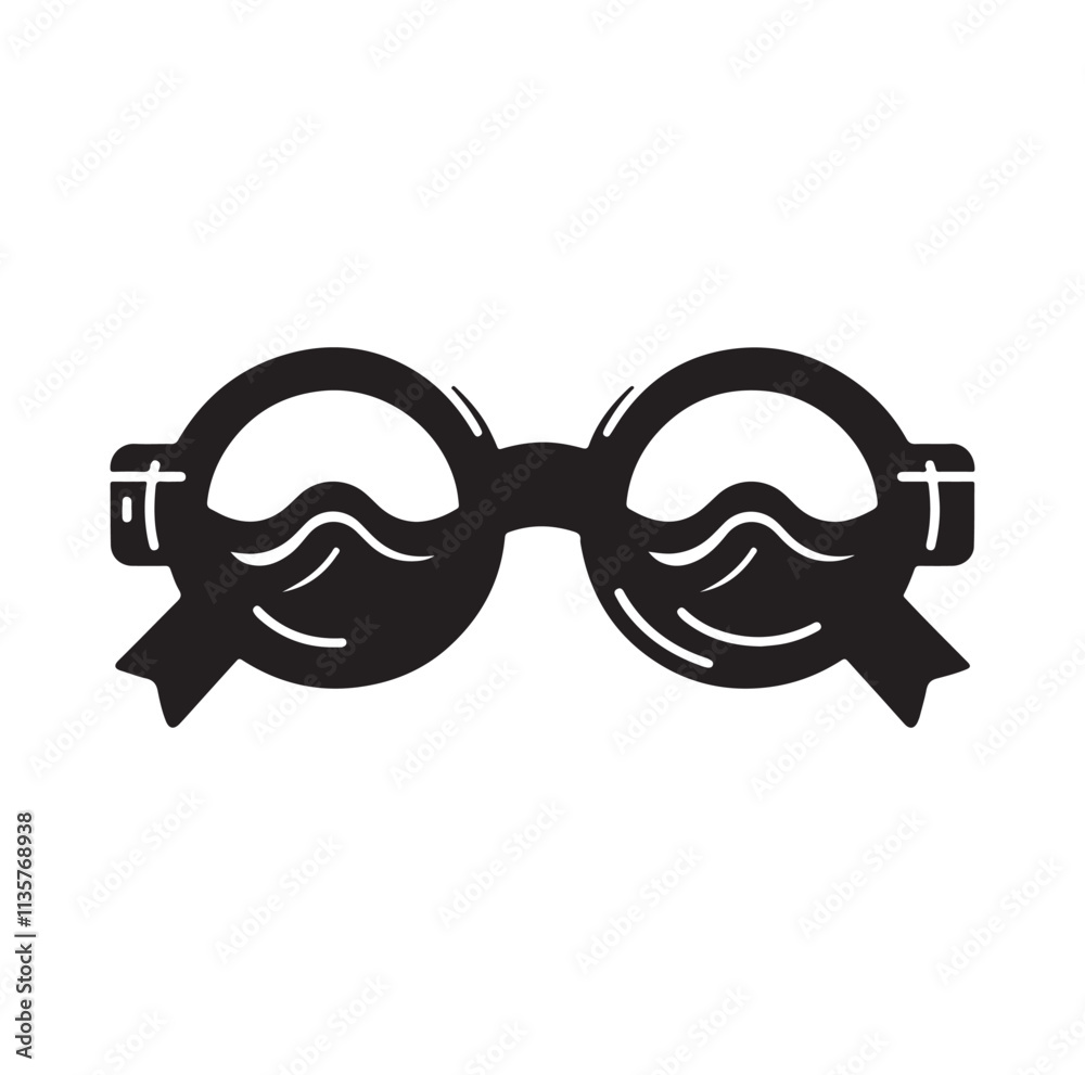 Fototapeta premium swimming goggles silhouette vector illustration