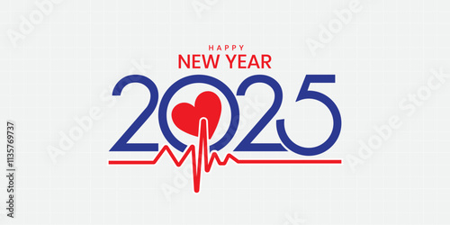 Happy New Year 2025 for health care, Insurance, Wellness, and medical concepts. Celebrate the new year with Doctors, Nurses & Medical Staff