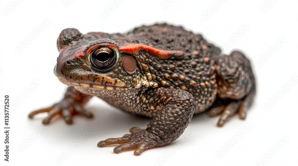Closeup of a Colorful Neotropical Toad on White Background Closeup of a Colorful Neotropical Toad on White Background
