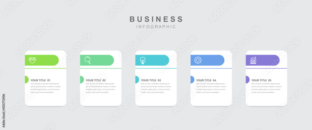 Timeline infographic template, business concept with 5 options simple design, workflow layout, colorful, icons, diagram, report, web design. Creative, vector Timeline infographic template, business concept with 5 options simple design, workflow layout, colorful, icons, diagram, report, web design. Creative, vector