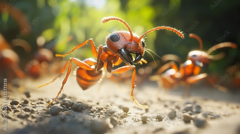 Fototapeta premium Magnificent Ant Closeup: A Nature Macro Photography