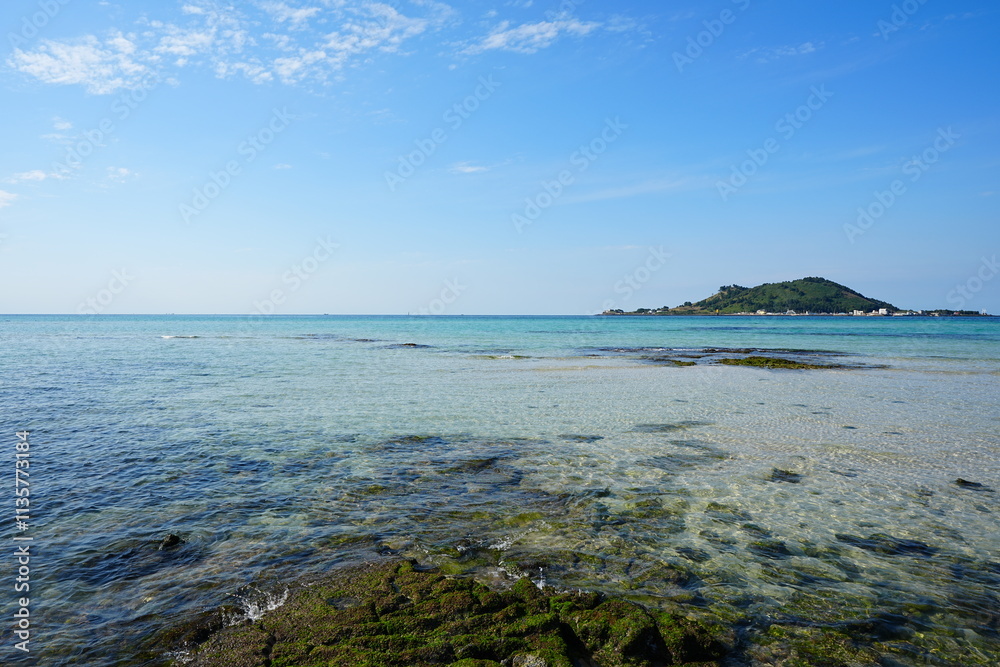 Fototapeta premium fine shoaling beach and clear water
